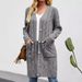 Longline Knit Cardigan With Pockets – Chunky Cable Stitch Open Front Coat For Women (Grey, S-XL) | Cozy Oversized Winter Sweater_ecoleips.com