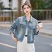 2026 Spring New Women's Loose-Fit Versatile Vintage Design Jacquard Rhinestone Ladies' Denim Jacket YF2706_ecoleips.com