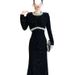 European-style Black For Women, Spring Collection, Heavy-duty Rhinestone Embellished Party Gown, Light Luxury, Slim-fit_ecoleips.com