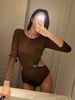 Aria Basics Women's Long-sleeved Swimsuit, Sun-protective One-piece Conservative Triangle Design, Tummy-concealing, Slimming, Diving_ecoleips.com