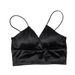 Sexy Bra Satin Women's Short Wireless Crochet Underwear Underlay Undergarments With Anti Glare And Beautiful Back Straps_ecoleips.com