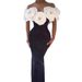 Women's Sexy Off-Shoulder Bandage Dress Elegant Sophisticated Formal Wear with Three-Dimensional Floral Pattern_ecoleips.com