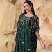 New Heavy Duty Embroidered Beaded Cape Hand Sewn Three Dimensional Flowers Party Robe Dress_ecoleips.com