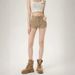 Large Size Spice Girl High Waist Double Button Hip Denim Shorts Women's 2026 Summer New Khaki Skinny Hip Hot Pants_ecoleips.com