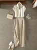 Women's Clothing Satin Shirt Casual Pants Two Piece Suit For Women Summer New Temperament Small Shirt Straight Pants Suit For Women_ecoleips.com