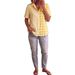 Women's Clothing Women's Casual Street Fashion Collared Plaid Patchwork Shirt Short Sleeve For Formal & Casual For Women_ecoleips.com