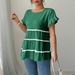 DiYun European And American Elegant Versatile Round Neck Short Sleeve Blouse Women's Clothing 2025 Autumn/Winter_ecoleips.com