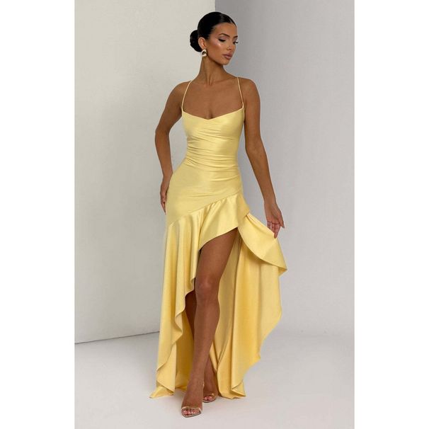 Summer Sexy Women's Backless Ruffled Irregular Dress American Style Hot Selling_ecoleips.com