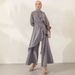 Women's Clothing Set Muslim Style Solid Color Fashion Strap Wide Leg Pants Set_ecoleips.com