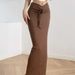 2025 Summer New Style Sexy Outerwear Hot Girl Ribbed Bodycon Women's Half-Length Long Skirt_ecoleips.com