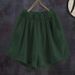Suitable For All Seasons Cotton Linen Thin Women's Shorts Summer, Loose Fit, High Waist, Slimming, Versatile, Five-Point Length, Suitable For_ecoleips.com