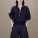High-end Versatile Women's Sweatshirt 2026, Stand-up Collar, Half-zip, Casual Korean Style, Loose Fit, Slimming, Unique_ecoleips.com