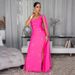 Women's Clothing Sleeveless Long Dress Slit Cape Style Fashionable American Style_ecoleips.com