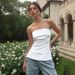 D24TP162 Women's Summer New Solid Color Casual Lapel, Bra, Back, Slim Fit, Split T-shirt Top_ecoleips.com