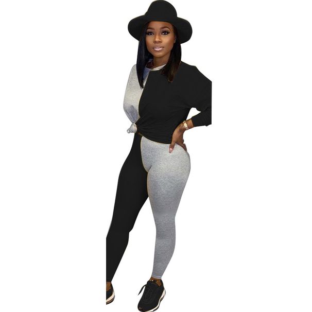 Women's Clothing Autumn/Winter Patchwork Two Piece Set Slimming Color Block Urban Casual Fashion Long Sleeve_ecoleips.com