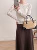 European American 2026 Spring/Summer Long-Sleeve Lace Top With U-Neck And Hollow Design, Slim Fit, Cross-Border New_ecoleips.com