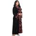 Luxury Velvet Jalabiya Dress – Gold Embroidered Abaya With Leather Accents | Elegant Muslim Evening Gown (Deep Red) – S/M_ecoleips.com