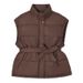 Women's Long Vest Coat With Belt Stand Collar Loose Fit Casual Outerwear For Autumn Winter Fashion Trends_ecoleips.com