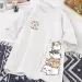 Japanese Cute Hamster Style Sweet Print Daily Wear Short Sleeve T-shirt Women's Loose Casual Teenage Student Half Sleeve Top_ecoleips.com