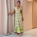Women's Sexy Fashion Linen Ruffled Maxi Dress Long Elegant Gown for Women Casual Comfortable Summer Dress_ecoleips.com