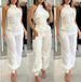 Women's Clothing Summer Sexy Halter Neck Tops Casual Overalls Two Piece Suits_ecoleips.com