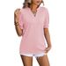 Women's V-Neck Short Sleeve T-Shirt With Wheat Pattern, Soft Breathable Solid Color Basic Top For Casual Wear_ecoleips.com