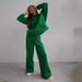 Women's Clothing Women's Loose Fit Hoodie & Jogger Set - Casual Pocket Hoodie With Straight Leg Pants (Black, Khaki, Green, Blue, Rose Red)_ecoleips.com