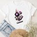 New Spring-summer T-shirt, Loose Fit, 3D Makeup And Manicure Print, White Short-sleeve Women's T-shirt_ecoleips.com