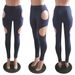 Slim Fit Pencil Pants New Style Personalized Hollow Out Beltless Skinny Jeans Solid Color Spring Summer_ecoleips.com