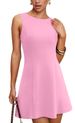 2025 New Solid Color Spicy Girl Short Sleeveless Skirt High-End Round Neck Women's Dress_ecoleips.com