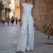 Elegant Casual Two Piece Set For Women Flowy Sleeveless Vest Cotton Linen Shirt Wide Leg Pants American Style_ecoleips.com