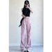 Parachute Work Women's Summer New High Waist Slimming American Design Butterfly Bow Wide Leg Long Pants_ecoleips.com