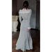 Women's Clothing Slim Chiffon Baby Collar Long Sleeve Floral Slim Dress_ecoleips.com