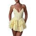 European And American Style Women's Clothing 2024 New French Sexy Deep V Backless Ruffle Strap High-end Dress For Women_ecoleips.com