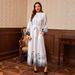 This Is A Popular Long Dress In Spring And Autumn With Printed Belts And Round Collars_ecoleips.com