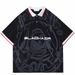 Unisex Loose Pullover T-Shirt Y2K American Summer Fashion V Neck Nun Print New Street Style Cross Border Women's Top_ecoleips.com