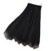 New High Waist Mesh Pleated Skirt Women's A Line Umbrella Midi Skirt Fashion Trend_ecoleips.com