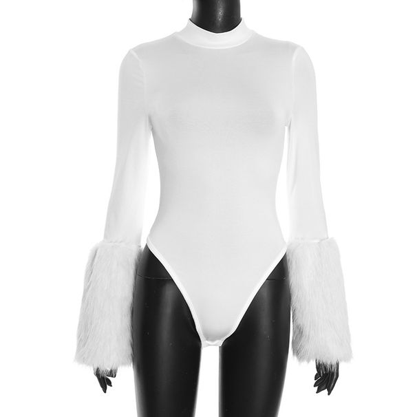 Spring And Autumn Women's Sexy Wind Cuff Splicing Hair Solid Color Tights Women's_ecoleips.com