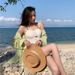 Women's White Chiffon Sun Protection Shirt Thin Breathable Summer Top With Backless Tie Cardigan For Swimwear_ecoleips.com