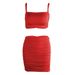 Sexy Camisole And Pleated Bodycon Skirt Two Piece Set Women's European And American Style Clothing_ecoleips.com