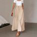 Aria Basics European American Cross-border 2025 Summer New Women's Wide-leg Long Pants With Elastic And High Waist_ecoleips.com