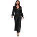 Women's Clothing Deep V Long Sleeved Jumpsuit Summer High Waist Wide Leg Sequin Belt Jumpsuit_ecoleips.com