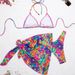 Women's Clothing Bikini Sexy Floral Three-piece Swimsuit_ecoleips.com