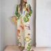 Cross-border Independent Site 2026 European American Women's Clothing Cotton-linen Printed Shirt And Pants_ecoleips.com