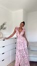 2023 Summer European And American Cross-Border Trade New Fashion Pastoral Print Backless Sexy Strap Flared Dress_ecoleips.com