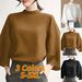 Elegant Women's 2025 Autumn Fashion Top Casual Stand Collar 3/4 Bell Sleeve Office Blouse Oversized_ecoleips.com