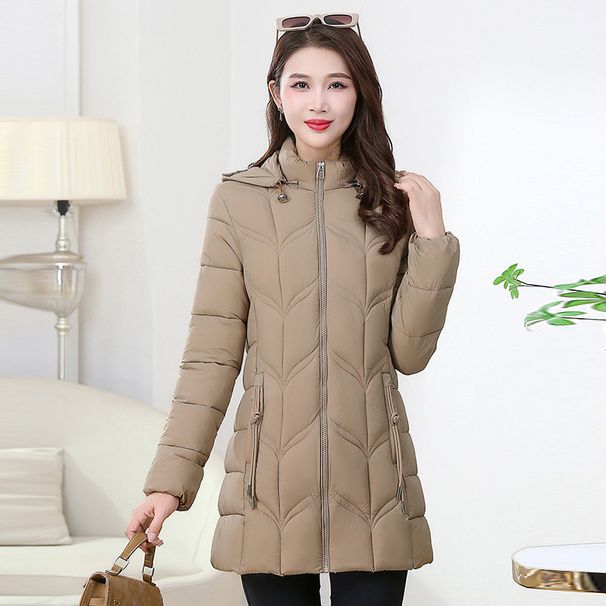 Women’s Slim-Fit Mid-Length Padded Coat – Winter Warmth With Stylish Quilted Design, Lightweight Yet Insulated Cotton Jacket_ecoleips.com