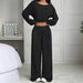 Women's Slim Fit Casual Trousers Suit Solid Color European American Style Autumn Winter Fashion Tops For Ladies_ecoleips.com