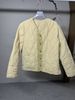 girl Jacket 2024 Autumn Winter New Khaki Water-Resistant Quilted Gold Button V-Neck Lightweight Casual Warm Cotton Coat_ecoleips.com