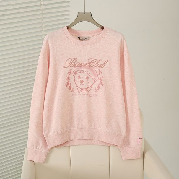 Women's Casual Long Sleeve Sweatshirt Autumn New Cute Cartoon Pattern round Neck Comfortable Clothing TTMA254904E_ecoleips.com